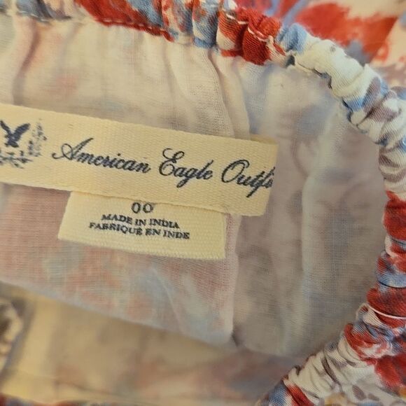 American Eagle Vintage Floral Sleeveless Dress Red And White - Picture 6 of 6